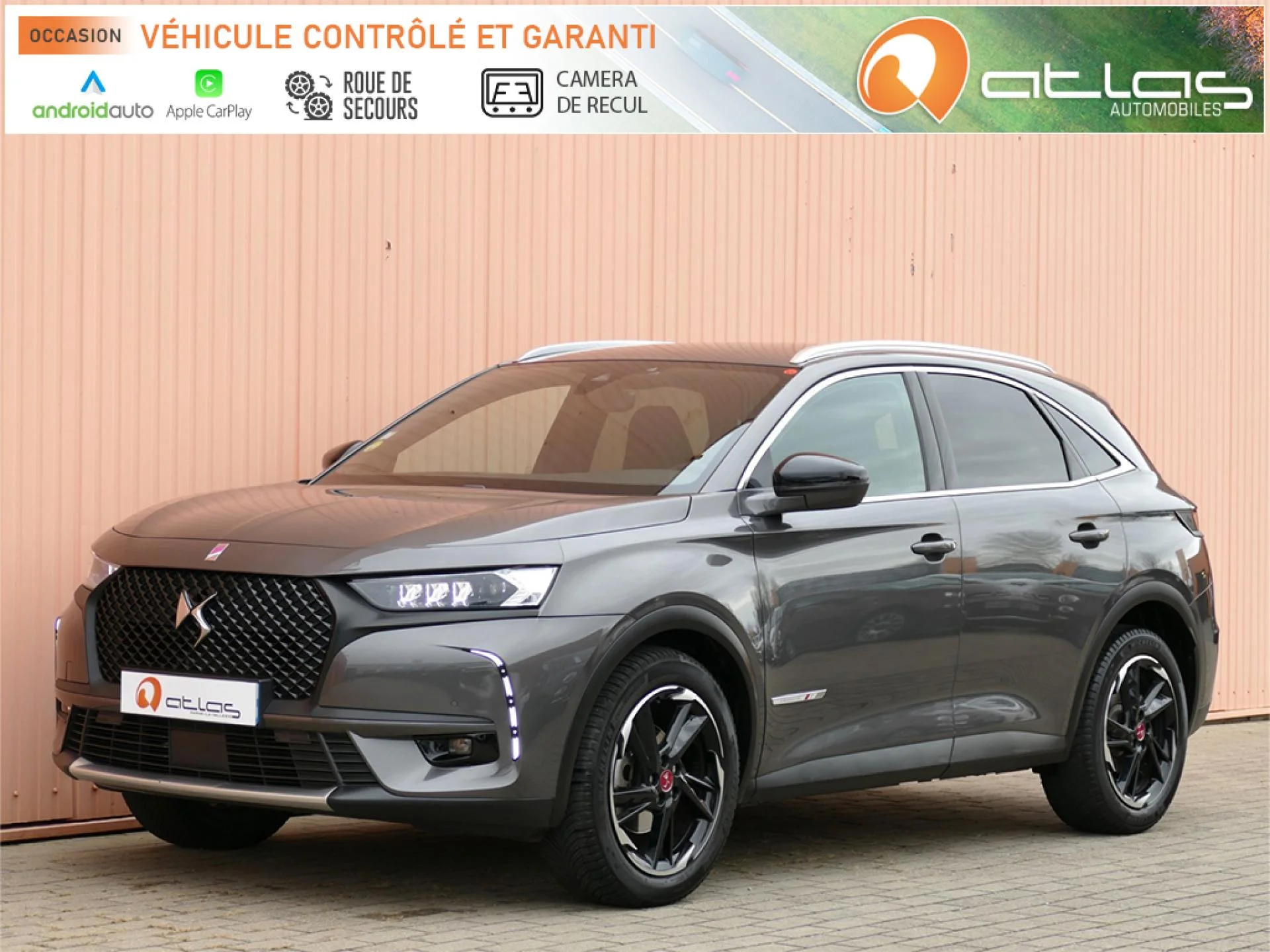 DS DS 7 CROSSBACK 1.5 BLUEHDI 130 PERFORMANCE LINE PLUS - BV EAT8  - 2021 - 25480€ - DIESEL - Automatique - Atlas Automobiles