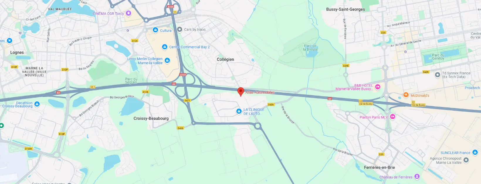 Carte Google - Atlas Automobiles